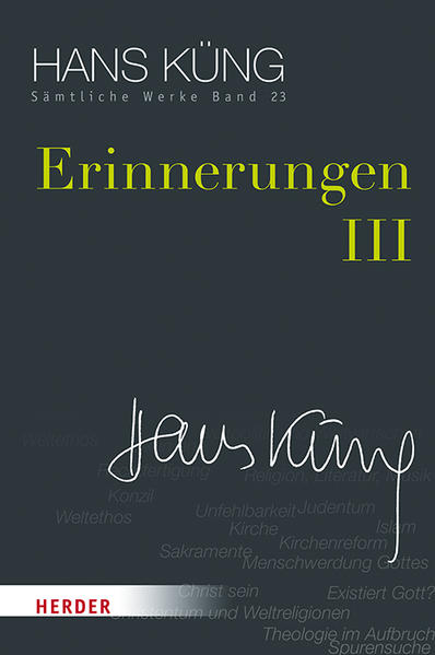 Im dritten Teil der Erinnerungen (bis 2013) wendet sich Küng neuen Feldern zu-etwa der Ökumene der Weltreligionen oder dem »Weltethos. Er lässt die Leser teilhaben an Kämpfen und Krisen und an seinen persönlichen Antworten auf die großen Fragen des Lebens: War es das wert? Wie will ich sterben? Was kommt dann?