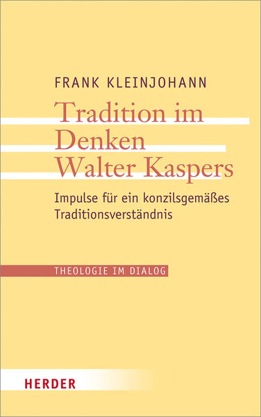 In Band 20 der Reihe Theologie im Dialog geht Frank Kleinjohann den die Theologie Walter Kaspers prägenden philosophisch-theologischen Einflüssen nach: Schelling, Cullmann und Kaspers theologischem Lehrer Geiselmann sowie den theologischen Denkrichtungen der Römischen und der Katholischen Tübinger Schule. Er zeigt, wie Kasper diese Einflüsse rezipiert und weiterführt und verdeutlicht, dass der Traditionsbegriff der Schlüssel zum Verständnis von Kaspers Theologie ist. Auch die Kasper von seiner Biographie her prägende ekklesiologisch-praktische Perspektive kommt zur Sprache. Kasper wird als glaubwürdiger Kronzeuge erwiesen für die These, dass die durch das Zweite Vatikanum eingenommene personaldialogische Sichtweise von Offenbarung mit aller Konsequenz auf das Traditionsverständnis zu übertragen ist. Von hier aus fragt der Autor, wie sich diese neue Grundperspektive für Theologie und Praxis der Kirche heute auswirkt.