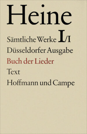 Heines "Buch der Lieder", das seinen Ruhm als Lyriker maßgeblich begründete, wird in diesem Band zum ersten Mal in Form eines Paralleldrucks dargeboten: dem Text der Ausgabe letzter Hand von 1844 steht jeweils der Erstdruck der Einzelgedichte gegenüber. Im wunderschönen Monat Mai«, »Ein Jüngling liebt ein Mädchen«, »Ich weiß nicht, was soll es bedeuten« - Heinrich Heines Verse sind nicht zuletzt wegen der vielfachen Vertonungen die berühmtesten der deutschen Romantik.