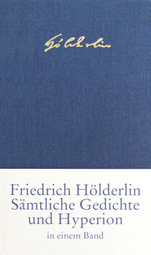 Der vorliegende Band vereinigt das gesamte poetische Werk Friedrich Hölderlins in chronologischer Reihenfolge, einschließlich der Entwürfe, größeren Fragmente und Skizzen, der Bruchstücke und Notizen. Dem Gedichtwerk beigefügt ist der Hyperion.