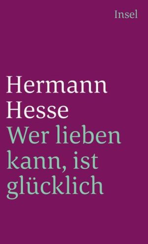 Noch nie sind Hesses schönste Texte über die Liebe, wie sie sich in Erzählungen, Märchen und Gedichten, aber auch in seinen Romanen von »Peter Camenzind« bis »Narziß und Goldmund« niedergeschlagen haben, in einem Themenband zusammengefaßt worden. Unsere Zusammenstellung enthält bei weitem nicht alle dieser Darstellungen, aber doch eine charakteristische Auswahl der vielfältigen Erscheinungsformen von Liebe, wie Hesse sie im Verlauf seines Lebens erfahren, beschrieben und gedeutet hat. Der Band ist chronologisch angelegt, so daß er zugleich auch die Entwicklung der partnerschaftlichen Anziehungskraft auf den verschiedenen Altersstufen erkennbar macht. Sie reicht von der idealisierenden Faszination in der Pubertät, über die krisenanfällige Symbiose in der Ehe bis hin zu den altruistischen, nicht mehr auf einen Partner fixierten Formen selbstloser Nächstenliebe: »Sinn erhält das Leben einzig durch die Liebe. Das heißt: je mehr wir zu lieben und uns hinzugeben fähig sind, desto sinnvoller wird unser Leben.«