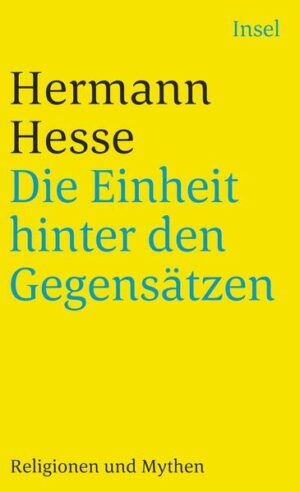 »Ich glaube an nichts in der Welt so tief, keine andere Vorstellung ist mir so heilig wie die Einheit, die Vorstellung, daß alles Leiden, alles Böse nur darin besteht, daß wir Einzelnen und nicht mehr als unlösbare Teile des Ganzen empfinden, daß das Ich sich zu wichtig nimmt«, heißt es in einem zentralen Text dieses Lesebuches, das die Wege und Umwege zeigt, die den protestantischen Missionarssohn Hesse aus dem »Nationalismus« der dogmatischen Konfessionen und Weltanschauungen zu einer überkonfessionellen Religiosität geführt haben. Die hier wiedergegebenen Betrachtungen, ob sie sich nun mit den frühesten Religionen und Mythen der Menschheit, den altägyptischen, chinesischen, buddhistischen, christlichen, islamischen oder den modernen Formen des ideologischen Religionsersatzes beschäftigen, versuchen zu ergründen, »was allen Konfessionen und allen menschlichen Formen der Frömmigkeit gemeinsam ist, was über allen kulturellen und nationalen Verschiedenheiten steht, was von jeder Rasse und jedem Einzelnen geglaubt werden kann.«