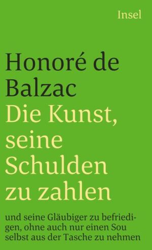 Honoré de Balzac, der berühmte Autor der Comédie humaine, war auch ein zu seiner Zeit berühmter Schuldner. Noch vor seinen literarischen Erfolgen habe er nach gewagten Spekulationen als Verleger und Druckereiunternehmer Insolvenz anmelden müssen und wurde Zeit seines Lebens von Gläubigern verfolgt. Er selbst soll mit Vorliebe darüber gesprochen haben - und dies mit einer unverwüstlichen, ansteckenden Munterkeit. Die Kunst, seine Schulden zu zahlen und seine Gläubiger zu befriedigen, ohne auch nur einen Sou selbst aus der Tasche zu nehmen ist also aus der Erfahrung gewonnen: eine nicht ganz ernst zu nehmende Anleitung, mit dem Geld auszukommen, das man nicht hat. Humorvoll beleuchtet Balzac das Phänomen von allen erdenklichen Seiten - ironischerweise unter dem Deckmäntelchen eines rechtschaffenen Herausgebers, der lediglich die Aufzeichnungen eines Onkels, des schwarzen Schafes der Familie, nach dessen Tod der Öffentlichkeit zu präsentieren vorgibt.