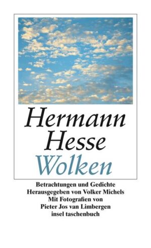 Von den Wolken und ihren wandlungsfähigen und ungebundenen Farb- und Formenspielen war Hermann Hesse zeitlebens fasziniert. In zahlreichen Gedichten, Betrachtungen und Naturbeschreibungen hat er den Zauber dieser Himmelserscheinungen darzustellen und zu deuten gewußt. Dieser mit Illustrationen versehene Band versammelt die schönsten dieser Texte.