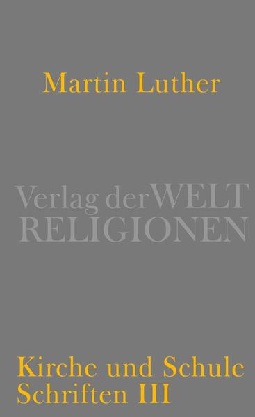 Die neue vierbändige Auswahlausgabe ist weniger biographisch an der Entwicklung von Luthers Theologie orientiert als an der vom ›Ereignis Luther‹ erzielten Wirkung: Sie rückt seine ›reformatorische‹ Schriftstellerei, nach Themen geordnet, in jenen Dimensionen in den Vordergrund, die für die Veränderung des bestehenden Kirchenwesens folgenreich und für den Aufbau eines evangelischen Kirchentums dauerhaft prägend geworden sind. Die Textgestaltung will, soweit nicht lateinische Schriften ins Hochdeutsche übersetzt werden, den originalen Sprachklang erhalten: In Wortschatz, Laut- und Formenstand wird der Text der Weimarer Lutherausgabe unverändert beibehalten. Behutsame orthographische Modernisierungen dienen als Lesehilfe. Der dritte Band »Kirche und Schule« enthält: Invocavit-Predigten (1522)-Dass eine christliche Versammlung oder Gemeinde Recht und Macht habe, alle Lehre zu beurteilen (1523)-Von Ordnung Gottesdiensts in der Gemeinde (1523)-Sendbrief an eine christliche Gemeinde der Stadt Esslingen (1523)-An die Ratsherren aller Städte deutschen Landes, dass sie Schulen aufrichten und halten sollen (1524)-Deutsche Messe und Ordnung Gottesdiensts. Vorrede (1526)-Eine Predigt, dass man Kinder zur Schule halten soll (1530)-Von den Konziliis und Kirchen (1539)