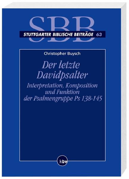 Der letzte Davidpsalter steht vor dem jubelnden Ende des Psalters als eine kurzgefasste Gebetslehre. In den Gebetsformen von Bitte, Klage, Bekenntnis und Lobpreis wird hier aufgezeigt, wie JHWH im Gebet erkannt und mit ihm gerungen werden kann. Das durchgängige Wegmotiv dient als Reflexion des eigenen Wegs vor Gott.