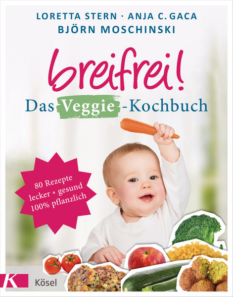 Vegan mit Baby - geht das überhaupt? Ja, sagen internationale Ernährungsinstitute. Wer gut informiert ist, kann auch kleine Essanfänger ohne Fleisch, Milch und Eier ernähren. Das neue Buch des Erfolgsduos Loretta Stern und Anja Gaca wagt sich wieder einmal unerschrocken an die Töpfe: Zusammen mit dem Spitzenkoch Björn Moschinski stellen sie breifreie Beikost vor, vegetarisch bis vegan und alltagstauglich. Dabei nehmen sie die nötigen Nährstoffzusammensetzungen genau unter die Lupe, sodass Eltern auf ein schlechtes Gewissen ein für alle Mal verzichten können. 80 tolle Rezepte fürs Baby und die ganze Familie - selbstverständlich, dass da alle Spaß am gemeinsamen Essen haben. Typisch breifrei!