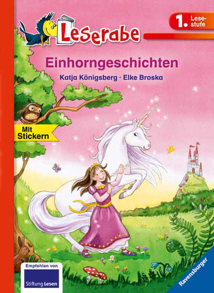 Eine mutige Prinzessin, ein verliebter Prinz, eine weise Fee und ein listiger Jäger begegnen dem schönsten Wesen des Märchenwaldes: dem Einhorn. Vier wahrhaft magische Geschichten. Lesen lernen wie im Flug! Die Kinderbücher der Reihe Leserabe - 1. Lesestufe wurden mit Pädagogen entwickelt und richten sich an Leseanfänger ab der 1. Klasse. Kurze Texte in großer Fibelschrift sichern erste Leseerfolge und steigern die Lesekompetenz von Mädchen und Jungen ab 6 Jahren. Mit Belohnungsstickern. Empfohlen von Stiftung Lesen, gelistet bei Antolin.