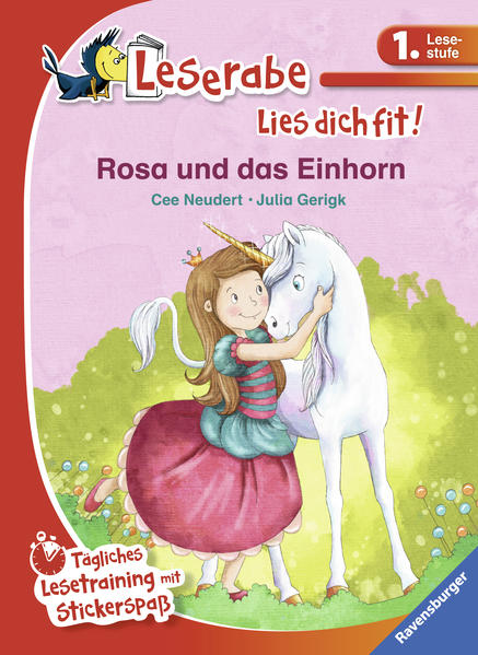 Das kleine Einhorn hat sich verlaufen! Gemeinsam mit Prinzessin Rosa macht es sich auf die Suche nach seinen Eltern und trifft dabei auf Nixen, Drachen und ein fliegendes Einhorn. Zusammen durchqueren das kleine Einhorn und Prinzessin Rosa in sechs kurzen Episoden á 10 Minuten das Zauberland. Mit ausklappbarem Leseposter und vielen Stickern so macht Lesen lernen Spaß! Lesen lernen wie im Flug! Die Kinderbücher der Reihe Leserabe 1. Lesestufe wurden mit Pädagogen entwickelt und richten sich an Leseanfänger ab der 1. Klasse. Kurze Texte in großer Fibelschrift sichern erste Leseerfolge und steigern die Lesekompetenz von Mädchen und Jungen ab 6 Jahren. Mit vielen Belohnungsstickern. Gelistet bei Antolin.