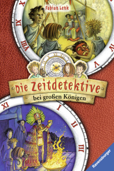 Zwei Abenteuer der Zeitdetektive in einem Band: "Alexander der Große unter Verdacht" (Zeitpunkt der Handlung: 336 v. Chr.) und "Montezuma und der Zorn der Götter" (Zeitpunkt der Handlung: 1510 n. Chr.).