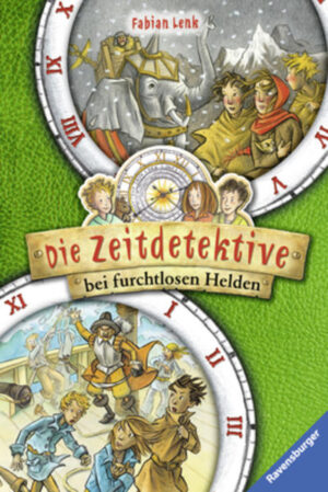 Zwei Abenteuer der Zeitdetektive in einem Band: "Hannibal, Herr der Elefanten" (Zeitpunkt der Handlung: 218 v. Chr.) und "Francis Drake, Pirat der Königin" (Zeitpunkt der Handlung: 1579 n. Chr.).