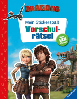 Bunter Lernspaß für alle Drachenreiter! In den abenteuerlichen Übungen werden spielerisch alle Vorschulthemen vermittelt: Buchstaben, Zahlen, Farben, Formen und Konzentration. Hicks, Ohnezahn und die anderen Helden aus „Dragons“ begleiten die Kinder durch das ganze Buch. Mit über 100 Stickern wird die Welt der Drachenreiter in den Übungen lebendig. Suchbilder, Malund Spielübungen, Buchstabenund Logikrätsel: In den Aufgaben wird geschrieben, gemalt und geknobelt. Mal muss man den richtigen Sticker zuordnen oder kann auf großen Bildern kreativ werden und Szenen frei gestalten. Die abwechslungsreichen Übungen bereiten optimal auf die Schule vor und machen nebenbei ganz viel Spaß!