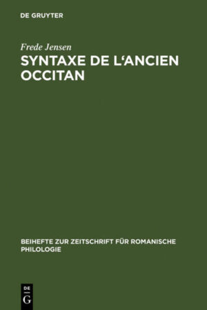 Syntaxe de l'ancien occitan | Frede Jensen