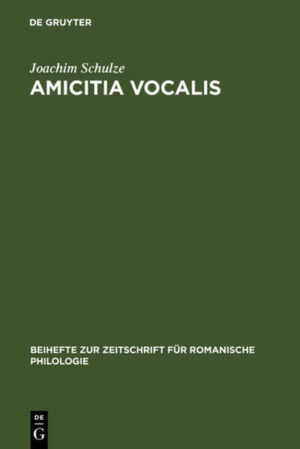 Amicitia vocalis: Sechs Kapitel zur frühen italienischen Lyrik mit Seitenblicken auf die Malerei | Joachim Schulze