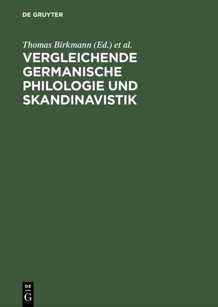 Vergleichende Germanische Philologie und Skandinavistik: Festschrift für Otmar Werner | Thomas Birkmann, Heinz Klingenberg, Damaris Nübling, Elke Ronneberger-Sibold