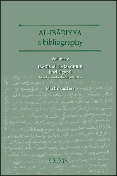 For a considerable time Ibadism has been a neglected field of studies, in the West as well as in the Arab world and beyond. Since a decennium or so this is changing fast. More and more students, researchers and scholars are paying attention to Ibadism and its rich history in the Maghrib, in the Mashriq and in the region of the Indian Ocean, especially Zanzibar and East Africa. International conferences on all kinds of aspects of al-Ibadiyya, more often than not stimulated by the Omani Ministry of Awqaf and Religious Affairs, are becoming a recurring phenomenon. No longer the Ibadis are simply equated with the Kharijis and the negative connotation attached to that movement. Further studying might very well even lead to the understanding that al-Ibadiyya is the oldest of all Islamic Madhahib. The three volumes of Al-Ibadiyya, a Bibliography offer a comfortable tool in studying Ibadism. The first two volumes, Ibadis of the Mashriq and Ibadis of the Maghrib, incl. Egypt, contain works by Ibadi authors, printed works and manuscripts, mostly works which can be considered to belong to the Ibadi Turath. Information is given on the authors and on their works, with secondary sources and references to related items in the other two volumes