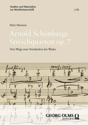 150. Geburtstag Arnold Schönberg! Arnold Schönbergs Streichquartett op. 7 gehört zu den anspruchsvollsten Kammermusikwerken der Spätromantik. Die Monographie des Hamburger Musikwissenschaftlers Peter Petersen geht das Werk aus drei Richtungen an: (1) Themen und Motive werden identifiziert, wobei ein vom Komponisten unerwähntes Thema ans Licht kommt