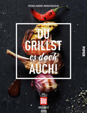 Grillen ist in, und die Zeiten, als nur fertig marinierte Schweinenackensteaks und Würstchen auf den Grill kamen, sind lange vorbei. Die richtigen Rezepte dazu liefert der BILD-Grillexperte Michael Quandt, seine abwechslungsreichen Grill-Ideen reichen von Entrecote mit Malzbiermarinade über Pulled Pork oder Gambas mit Wassermelone bis hin zu raffinierten Desserts, alles bebildert vom preisgekrönten Food-Fotografen Markus Bassler. Dazu gibt es jede Menge Tipps und Tricks, detaillierte Erläuterungen zu Zubehör, Sicherheit am Grill und den verschiedenen Garmethoden und - temperaturen.    