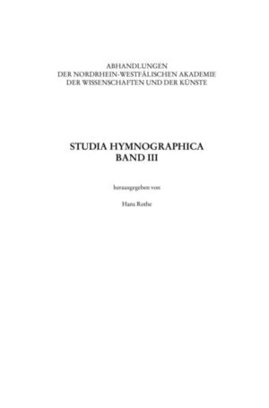 Studia Hymnographica III | Bundesamt für magische Wesen