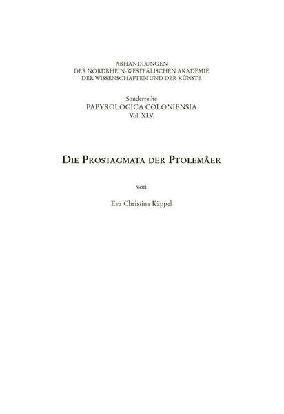 Die Prostagmata der Ptolemäer | Bundesamt für magische Wesen