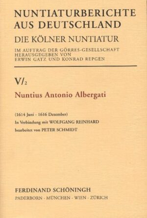 Die vorliegende Edition des italienischsprachigen Briefwechsels zwischen dem päpstlichen Staatssekretariat in Rom und dem Nuntius in Köln umfasst die mittleren Jahre der diplomatischen Mission des Bologneser Prälaten Antonio Albergati-eines Verwandten des späteren Papstes Gregor XVI. Ludovisi. Im Sommer 1614 erreichte der Erbfolgestreit um das niederrheinische Herzogtum Jülich-Kleve nach der Konversion des Pfalzgrafen Wolfgang Wilhelm von Pfalz-Neuburg zum Katholizismus und der Besetzung der Festung Jülich durch die Niederländer ein kritisches Stadium, das nach dem blitzartigen Feldzug des Marchese Spinola und dem Xantener Vertrag vom November 1614 vorläufig beruhigt werden konnte. Albergati berichtet hier aus nächster Nähe über Zusammenhänge und internationale Verflechtungen, die wegen der strategischen Bedeutung der Territorien als exemplarisches Vorspiel zum Dreißigjährigen Krieg gelten. Die Korrespondenz ist wie die bisherigen Bände der Editionsreihe durch eine ausführliche Einleitung, deutschsprachige Regesten und ein Register erschlossen.