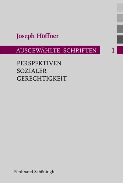 Die soziale Dimension ist zentraler Bestandteil der christlichen Vorstellung vom Menschen. Soll das Zusammenleben aber gelingen, braucht es Leitvorstellungen davon, wie eine Gesellschaft das ihr Gerechte formuliert. Die grundlegenden Dimensionen menschlicher Sozialität zu erschließen und mit der Idee einer Gerechtigkeit zu verknüpfen, war zentrales Anliegen Joseph Höffners (1906-1987). Die im vorliegenden Band neu edierten Texte, darunter die mittlerweile klassische »Christliche Gesellschaftslehre« sowie verschiedene Grundlagenartikel, geben Einblick in Struktur und Reichtum seines sozialethischen Argumentierens. Damit werden nicht nur die historischen Prämissen eines herausragenden Vertreters der katholischen Soziallehre erschlossen, sondern gleichzeitig auch Leitideen formuliert, die der heutigen Auseinandersetzung über die ethisch-normativen Grundlagen der Gesellschaft Diskussionsstoff liefern.