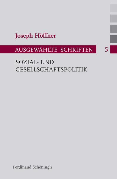 Aus Überzeugung für Freiheit und Würde des Menschen! Seit dem 19. Jahrhundert ist der Ausbau des Systems sozialer Sicherheit kontinuierlich vorangeschritten. Joseph Höffner wirbt für ein sozialpolitisches Gesamtkonzept, in dem das angemessene Verhältnis von Eigenverantwortung und gesellschaftlicher Unterstützung eine konsistente Gemeinwohlorientierung zum Ausdruck bringt. Die in diesem Band vorgelegten Texte dokumentieren die jeweiligen gesellschaftlichen Diskussionen u.a. zur Gesundheits- und Familienpolitik, lassen zugleich aber auch konstitutive Grundlagen für heutige Problemstellungen sozialpolitischen Agierens deutlich werden.