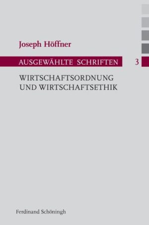 Markt und Moral stehen nicht unverbunden nebeneinander. Finanzmarktkrisen, die Diskussionen um den Euro und die Debatte um Elemente einer globalen Wirtschaftsordnung zeigen, dass Eigengesetzlichkeit der Wirtschaft und Orientierung an fundamentalen sozialethischen Kategorien untrennbar zusammen gehören. Joseph Kardinal Höffner (1906-1987), Erzbischof von Köln und langjähriger Vorsitzender der Deutschen Bischofskonferenz, hat als Wirtschaftswissenschaftler und Theologe diesen Zusammenhang unermüdlich aufzuzeigen versucht. Als Wissenschaftler, Publizist, Gutachter und Berater in Politik und Wirtschaft hatte Höffner maßgeblichen öffentlichen Einfluss auf die Gestaltung der Sozial- und Wirtschaftsordnung in der jungen Bundesrepublik. Darüber hinaus hat er entscheidenden Anteil an der Weiterentwicklung der Katholischen Soziallehre vor allem unter Papst Johannes Paul II. genommen. Die mit diesem Band beginnende Neuausgabe der Höffnerschen Schriften in sieben Bänden spiegelt so über ihre systematische Bedeutung hinaus auch zentrale sozial- und wirtschaftspolitische Debatten der jungen Bundesrepublik wider und lässt in besonderem Maße deren ethische Implikationen erkennbar werden.