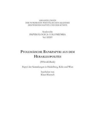 Ptolemäische Bankpapyri aus dem Herakleopolites (P.Herakl.Bank) | Bundesamt für magische Wesen