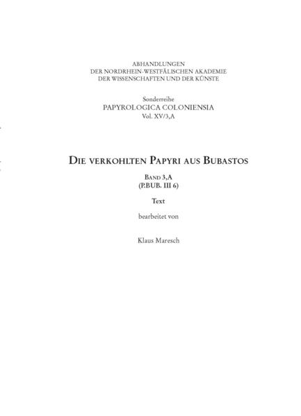 Die verkohlten Papyri aus Bubastos (P.Bub. III 6) | Bundesamt für magische Wesen