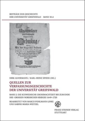 Quellen zur Verfassungsgeschichte der Universität Greifswald. Bd. 2 | Bundesamt für magische Wesen