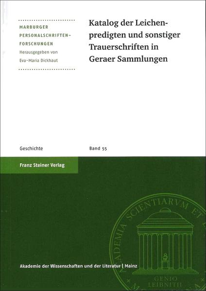 Katalog der Leichenpredigten und sonstiger Trauerschriften in Geraer Sammlungen | Bundesamt für magische Wesen