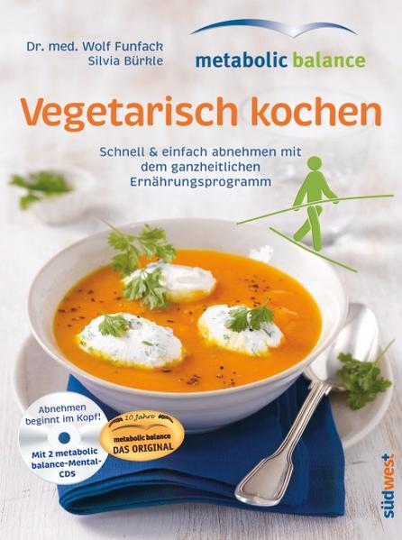 metabolic balance für Vegetarier - Körper und Seele im Gleichgeweicht metabolic balance® ist eines der erfolgreichsten Ernährungskonzepte, entwickelt von dem Arzt und Ernährungsmediziner Dr. med. Wolf Funfack. Es basiert auf einer individuellen und ganzheitlichen Stoffwechselumstellung und bietet die Chance, durch eine natürliche und ausgewogene Ernährung Gewicht zu verlieren und den Stoffwechsel wieder ins Gleichgewicht zu bringen. Müdigkeit, Abgeschlagenheit, Allergien und viele andere Disbalancen im Stoffwechsel können mit natürlicher Ernährung positiv beeinflusst werden. Lebensqualität und Gesundheit können wachsen! Mit biologisch hochwertigen Lebensmitteln zu kochen und sich dabei vegetarisch-gesund zu ernähren, wird mit diesem Kochbuch für Vegetarier ab sofort gelingen. Es beweist, dass eine optimale Nährstoffversorgung auch ohne Fleisch und Fisch möglich ist. Und weil das Abnehmen bekanntermaßen im Kopf beginnt, erleichtern die beiden Mental-CDs den Einstieg ins Programm. Ausstattung: ca. 40 Abbildungen