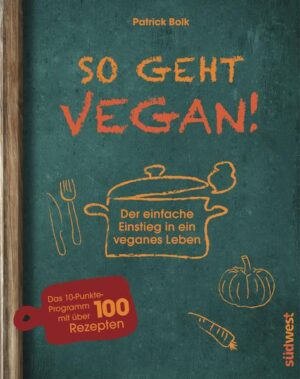 Achtung, fertig, vegan „So geht vegan!“ hilft, den Start in die vegane Ernährungs- oder sogar Lebensweise zu erleichtern, denn jede(r) hat zu Beginn eine ganze Menge Fragen. Diese werden hier beantwortet, und der Leser bekommt in einem 10-Punkte-Programm, das er ganz entspannt in seinem eigenen Tempo umsetzen kann, alles an die Hand, was er braucht, damit der Umstieg kein Frust wird. Das Buch bietet über 100 wirklich einfach umzusetzende Rezepte, dazu jede Menge Hintergrundinfos, Warenkunde und ganz praktische Tipps zu Einkaufsquellen oder versteckten tierischen Inhaltsstoffen. Ausstattung: ca. 100 Farbfotos