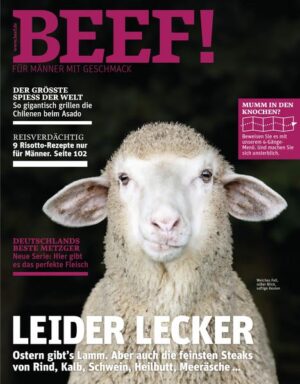 BEEF! ist Deutschlands erstes Food-Bookazine für Männer, die leidenschaftlich gern kochen, essen und genießen. In BEEF! finden Sie all das, was Sie bislang in dieser kompakten Form vermisst haben: umfangreiches Expertenwissen zu handwerklichen Techniken und Warenkunde, anspruchsvolle, von Profis exklusiv entwickelte Rezepte und Menüs, ausgewählte Bestelladressen für Lebensmittel und Weine, Gerätetests mit Kaufberatung und Reportagen aus aller Welt von Orten, von denen Hobbyköche träumen. Und das alles auf eine unterhaltsame Art, die Spaß macht – in modernem Design und einer aufregenden neuen Bildsprache. BEEF! ist ein extrem hochwertiges Bookazine, eine Mischung aus Buch und Zeitschrift, gestaltet mit aufwendigen Veredelungstechniken und Sonderpapieren. Jede Ausgabe ist ein Unikat zum Sammeln. Die Themen im neuen BEEF!: • Leider Lecker. Ostern gibt’s Lamm. Aber auch die feinsten Steaks von Rind, Kalb, Schwein, Heilbutt, Meeräsche • Der größte Spieß der Welt. So gigantisch grillen die Chilenen beim Asado • Reiseverdächtig. 9 Risotto-Rezepte nur für Männer. • Deutschlands beste Metzger. Neue Serie: Hier gibt es das perfekte Fleisch