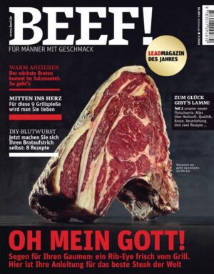 BEEF! ist Deutschlands erstes Food-Bookazine für Männer, die leidenschaftlich gern kochen, essen und genießen. In diesem Heft: Die Anleitung für das beste Rib-Eye-Steak der Welt