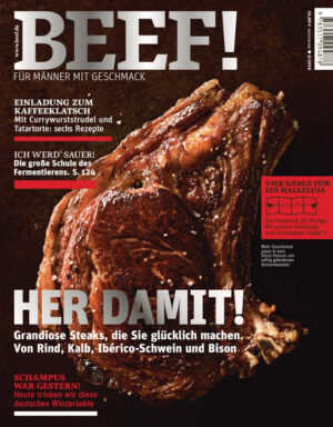 Grandiose Steaks, die Sie glücklich machen! BEEF! ist Deutschlands erstes Food-Bookazine für Männer, die leidenschaftlich gern kochen, essen und genießen. In diesem Heft finden Sie grandiose Steaks von Rind, Kalb, Ibérico-Schwein und Bison