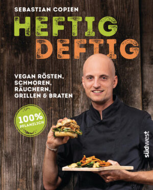 Endlich deftig-vegane Rezepte zum Sattwerden Herzhaft-intensiv schmecken die über 75 pflanzlichen Rezepte von Vegan-Koch Sebastian Copien. Von Geschmortem, Geröstetem und Gebratenem über Frittiertes und Geräuchertes bis hin zu Gegrilltem zählen hier Würze, Aroma und Biss. Man genießt das wohlige Gefühl zu schlemmen und richtig satt zu werden. Mit diesem Kochbuch setzt Sebastian Copien neue Maßstäbe in der pflanzlichen Küche und begeistert so nicht nur Veganer und Vegetarier. Ausstattung: ca. 160 Farbfotos