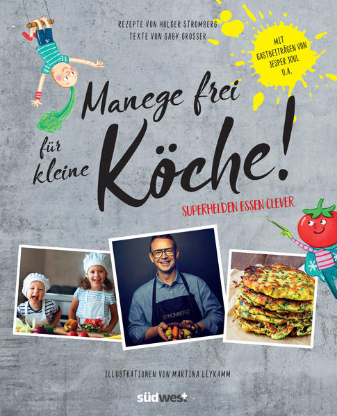 Superhelden essen clever! Manege frei für kleine Köche: Wenn Kinder zusammen mit Mama oder Papa kochen dürfen, schmeckt alles gleich viel besser - auch Obst und Gemüse, die in diesem Buch die eigentlichen Stars sind. Holger Stromberg, Fußball-Weltmeister-Koch und einst jüngster Sternekoch Deutschlands, präsentiert kindgerechte und gesunde Rezepte mit „Superkräften“. Die liebevoll illustrierten „Vitalen Acht“ - eine muntere Obst- und Gemüsebande rund um Rike Rote Beete, Basti Pastinake und Finocchio Fenchel - führen mit spannendem Ernährungswissen, Rätseln und lustigen Geschichten der Kinderbuchautorin Gaby Grosser auf unterhaltsame Weise durch das Buch. Wie eine gesunde Ernährung im Alltag besser funktionieren kann, wie man richtig motiviert und wo kindliches Essverhalten auch ein gutes Stück durch unsere Evolution oder durch heutige gesellschaftliche Veränderungen beeinflusst ist, zeigt der umfangreiche Elternratgeber - mit Beiträgen vom Familientherapeuten Jesper Juul, dem Kinderarzt Dr. med. Renz-Polster, der Zukunftsforscherin Hanni Rützler, Holger Stromberg sowie der Buchautorin und Journalistin Anna Funck. Initiator und Herausgeber ist der ehemalige Eishockey-Profi und LaVita-Gründer Gerd Truntschka. Ausstattung: circa 80 Farbfotos