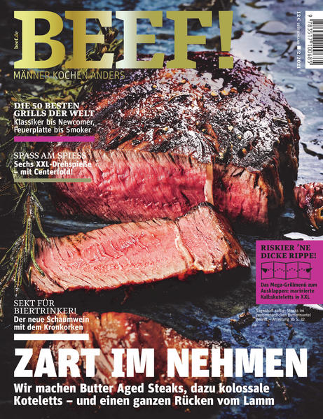 Zart im Nehmen - Butter Aged Steaks In Heft 62 werden Butter Aged Steaks gemacht, dazu kolossale Koteletts und ein ganzer Rücken vom Lamm. Außerdem gibt es -Sekt für Biertrinker - der neue Schaumwein mit dem Kronkorken