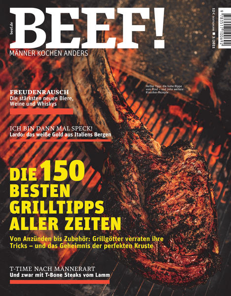 Männer kochen anders In diesem Heft: -Die 150 besten Grilltipps aller Zeiten. Von Anzünden bis Zubehör: Grillgötter verraten ihre Tricks - und das Geheimnis der perfekten Kruste! -T-Time nach Männerart. Und zwar mit T-Bone-Steaks vom Lamm! -Freudenrausch. Die stärksten neuen Biere, Weine und Whiskys. -Ich bin dann mal Speck! Lardo: das weiße Gold aus Italiens Bergen. -Heißer Tipp: die hohe Rippe vom Rind und 10 weitere Klassiker-Rezepte. Ausstattung: mit zahlreichen Farbfotos