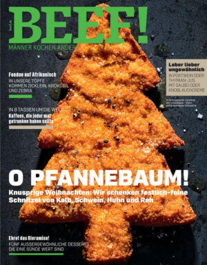 Männer kochen anders Titelthema dieses Heftes ist "O Pfannenbaum! Knusprige Weihnachten: Wir schenken festlich-feine Schnitzel von Kalb, Schwein, Huhn und Reh". Außerdem: -Fondue auf afrikanisch. In unsere Kochtöpfe kommen Zicklein, Krokodil und Zebra. -In acht Tassen um die Welt. Kaffees, die jeder mal getrunken haben sollte. -Leber ungewöhnlich. In Portwein oder Thymian-Jus, mit Salbei oder Knoblauchcreme. Ausstattung: mit zahlreichen Farbfotos