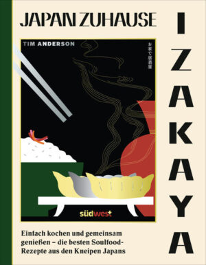 Geselliger Genuss - Izakaya Tim Anderson entführt uns in seinem neuen Buch in die »Izakayas«, das sind, salopp übersetzt, die typisch japanischen Kneipen. Ursprünglich waren es einfache Sake-Läden, in denen man nicht nur trinken, sondern auch rasch etwas essen konnte - man könnte sie auch mit den spanischen Tapas-Bars vergleichen. Serviert werden authentische Gerichte mit unglaublich viel Geschmack, die in geselliger Runde genossen werden. Das Buch enthält über 100 Rezepte, alle in typischer Tim Anderson-Manier unwiderstehlich japanisch-europäisch interpretiert.Von Radieschen-Brunnenkresse-Salat über würzigen Sesam-Ramen-Salat bis hin zu Udon-Carbonara mit Speck-Tempura sind die Rezepte nicht nur echte Hingucker, sondern auch super einfach zuzubereiten. Man braucht dafür weder spezielles Kochgerät noch komplizierte Zutaten. Phantasievolle Desserts und Cocktails dürfen natürlich nicht fehlen - der japanischen Home-Party steht nichts mehr im Weg! Das perfekte Buch für alle, die mit minimalem Aufwand und maximalem Spaß für sich, Familie und Freunde japanisch kochen wollen. Ausstattung: ca. 150 farbige Fotos