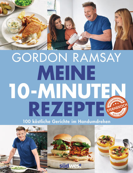 In seinem neuen Buch »Meine 10-Minuten-Rezepte« stellt Superstarkoch Gordon Ramsay 100 neue und köstliche Rezepte vor, die von seiner YouTube-Serie inspiriert sind, welche weltweit von Millionen begeistert verfolgt wird. In diesem Buch fordert er Sie heraus, kreativ zu werden und zeigt Ihnen, wie Sie unglaublich schmackhafte Gerichte in nur zehn Minuten kochen können. Egal, ob Sie Lust auf ein superschnelles Dessert haben, wie seinen Toffee-Pudding, oder ob Sie die ganze Familie mit einer leckeren One-Pan-Kürbispasta oder köstlichem Hähnchen-Souvlaki beeindrucken möchten - diese Rezepte zählen garantiert ganz schnell zu Ihren Küchenlieblingen. Und das Tolle dabei? Mit jedem Gericht werden Sie bei der Zubereitung schneller, weil Gordon Ihnen bei jedem Rezept verrät, wie Sie die Vorbereitungszeiten verkürzen und das Beste aus einfachen, frischen Zutaten herausholen können. »Wenn ich Ramsay in 10 drehe, bin ich voller Energie, weil ich zeigen kann, wie man mit Selbstvertrauen wirklich gut kochen kann. Es spielt keine Rolle, ob Sie 10 Minuten, 12 Minuten oder 15 Minuten brauchen! Für mich geht es darum, mein Wissen, meine Expertise und meine praktische Erfahrung, die ich mir in den 25 Jahren meiner Profikarriere angeeignet habe, zu teilen, damit alle bessere und glücklichere Köche werden können.« -- Gordon Ramsay Ausstattung: 120 farbige Fotos