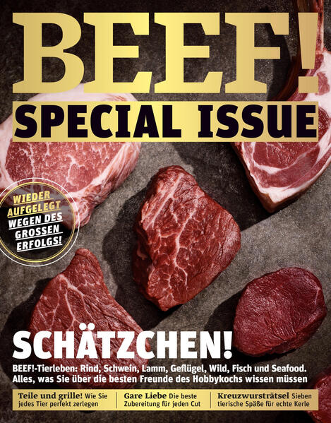 Männer kochen anders! Dieses Special Issue ist eine Wiederauflage wegen des grossen Erfolges! -Im BEEF-Tierleben "Schätzchen" erfahren Sie alles, was Sie über die besten Freunde (Rind, Schwein, Lamm, Geflügel, Wild, Fisch und Seafood) des Hobbykochs wissen müssen -Teile und grille - wie Sie jedes Tier perfekt zerlegen -Gare Liebe - die beste Zubereitung für jeden Cut -Kreuzwursträtsel - sieben tierische Späße für echte Kerle. Ausstattung: mit zahlreichen Farbfotos