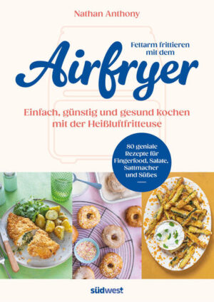 Frittieren mit heißer Luft: knusprig, köstlich und gesund Dass die Heißluftfritteuse wunderbar knusprige Pommes ohne viel Fett zaubern kann, ist mittlerweile bekannt. Vermutlich ist dies auch der Hauptgrund für den Kauf des Geräts gewesen. Doch der Airfryer kann weitaus mehr als das, entdecken Sie eine neue Dimension des fettarmen Kochens: Er frittiert, backt und röstet alles von Hühnchen bis Fisch, von Käse über Gemüse bis Teigtasche. Und wer hätte mit Donuts und Cookies gerechnet? Nathan Anthony zeigt die vielfältigen Möglichkeiten der Heißluftfritteuse in 80 einfachen und zugleich kreativen Rezepten auf. In seinem Buch finden sich geniale Gerichte mit Zutaten, die man im Supermarkt um die Ecke bekommt. So ist nicht nur in der Mittagspause schnell, fettarm und - dank geringem Stromverbrauch - auch günstig gekocht. Die Heißluftfritteuse ist ein wahres Zauberwerkzeug: sie revolutioniert den Genuss von frittierten Speisen und erweist sich als energiesparende Alternative zu einem herkömmlichen Backofen 80 einfache und schnelle Gerichte für alle, die gesund essen wollen - mit Kalorienangaben zu jeder Mahlzeit Die vielfältigen Möglichkeiten des Airfryers entdecken: kreative Rezepte für Burger, Chips und Donuts Ausstattung: ca. 80 Farbfotos