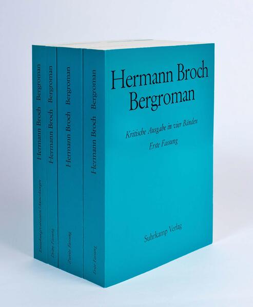 Der sogenannte Bergroman ist in drei Fassungen enthalten, von denen nur die 1. (1934/1935 abgeschlossen) vollständig ausgeführt ist. Die Arbeit an der 2. Fassung (8 Kapitel) brach Broch 1938 ab, an der 3. arbeitete er in seiner letzten Lebenszeit. Der Tod hinderte ihn, mehr als 5 Kapitel fertigzustellen. Der Bergroman lag bisher nur in einer von Felix Stössinger erarbeiten Kompilation aller drei Fassungen - die also nicht auf Broch selbst zurückgeht - vor. Das Fragment der 3. Fassung ist unter dem Titel »Demeter« in der Bibliothek Suhrkamp veröffentlicht worden. In der 1. Fassung hatte Broch einen religiösen Roman im Sinn, in der 2. übergewogen mythologische Aspekte, und erst in der 3. hat Broch unter dem Einfluss seines Studiums der Massenpsychologie, das in den Jahren vor seinem Tode aller anderen Interessen überwog, versucht, dem Roman einen politischen, die Zerstörung der Weimarer Republik und das Auftauchen Hitlers deutenden Aspekt zu geben.