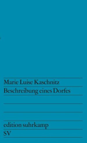 Die Beschreibung eines Dorfes berichtet von einer Ortschaft im Südwesten Deutschlands und von ihren Einwohnern. Aufgedeckt wird die Wirklichkeit, die sich gesammelt hat in den Lebensläufen der Leute und den Gegenständen des täglichen Gebrauchs