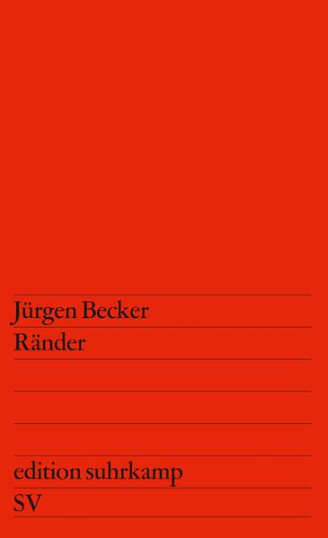 Die Ränder von Jürgen Becker entsprechen nicht vertrauten literarischen Kategorien. Anders aber als in den Feldern setzt Becker die sprachlichen Mittel in seinem neuen Buch instrumental ein: zum Ausdruck eines Bewußtseins, das sich an den Grenzen (den »Rändern«) möglicher und denkbarer, erinnerter und erfahrbarer Wirklichkeit bewegt.