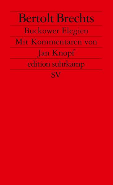 Die Buckower Elegien, lange Zeit nur als lyrische Stellungnahmen zur Politik eingeschätzt, erhalten vor ihrem antiken Hintergrund klassische Einfachheit und »Naivität«. Jan Knopfs Kommentare, orientiert an Walter Benjamins Muster, liefern die erste Gesamtdeutung des Zyklus, und zwar Gedicht für Gedicht in Einzelanalysen, deren Gesamtheit ein komplexes Bild Brechtscher Alterslyrik ergibt. Zugleich stellt der Band die erste vollständige und nach Brechts Plänen geordnete kritische Ausgabe der Buckower Elegien dar.